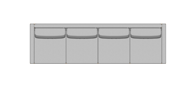 Módulo Sofá Valby 4 Lugares Com 2 Braço Estofado Fino - 3,40 X 1,00 X 0,70H