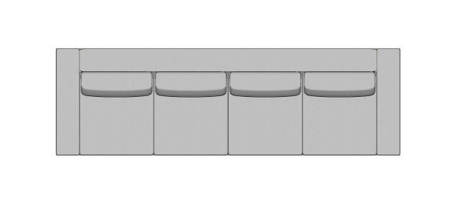 Módulo Sofá Valby 4 Lugares Com 2 Braço Estofado Largo - 3,70 X 1,15 X 0,70H
